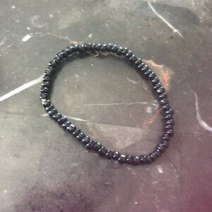 Black Bead single strand bracelet
